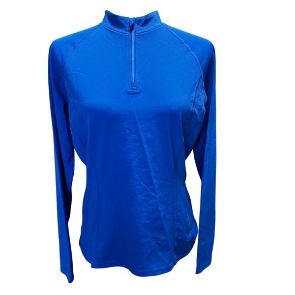 Coolibar Freestyle UPF 50+ Quarter Zip Long Sleeve Rash Guard Top Baja Blue (M) - Picture 1 of 8